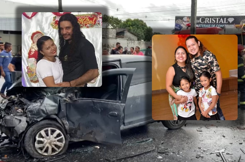 Acidente entre dois carros mata casal e deixa família com gêmeas em estado grave em Manaus