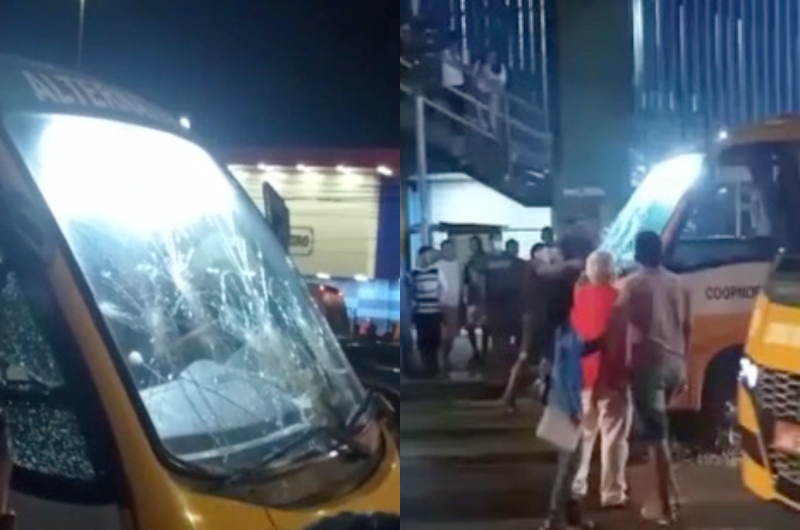 Após 'barberagem' na Grande Circular, motorista se zanga com dono de "Amarelinho" e quebra lotação; veja vídeo