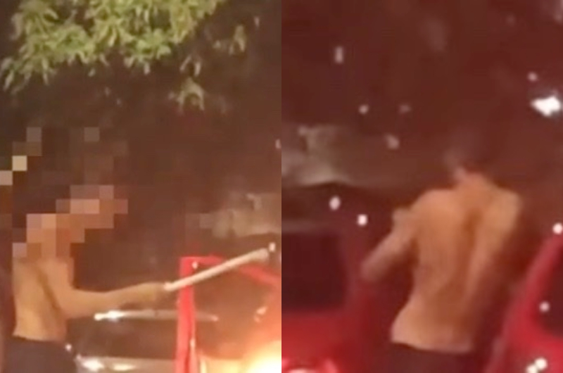 'Treta' de trânsito em Manaus: homem usa cano para intimidar motorista e termina imprensado por carro; veja vídeo
