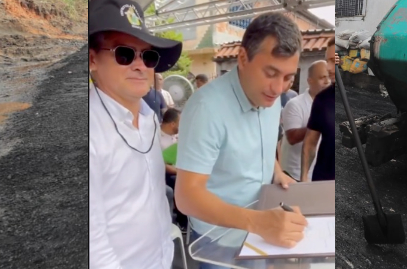 Wilson Lima e David Almeida dão ordem de serviço nas obras do ‘Asfalta Manaus’ no bairro Coroado