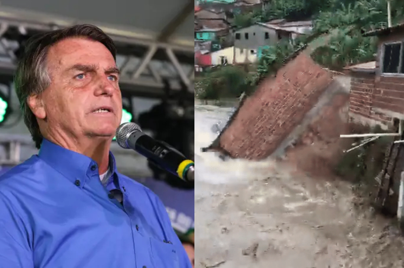 De Manaus, presidente Bolsonaro libera verba imediata como socorro às vítimas da forte chuva em Pernambuco
