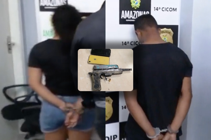 Casal do Crime: vulgo "capetão"e "empinadinha" usam arma caseira para assaltar no Colônia Antônio Aleixo; veja vídeo