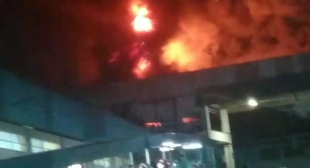 Incêndio consome empresa no Distrito após atingir galpão com isopor e plástico; veja vídeo