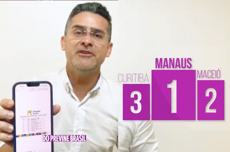 "Aconteceu de novo: 1º lugar no Ranking da Previne Brasil", comemora David Almeida após Manaus ter a melhor Saúde Básica do país