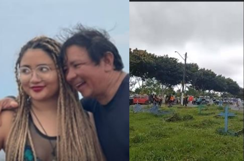 Luto: Família enterra pai e filha que morreram em acidente na Avenida das Torres