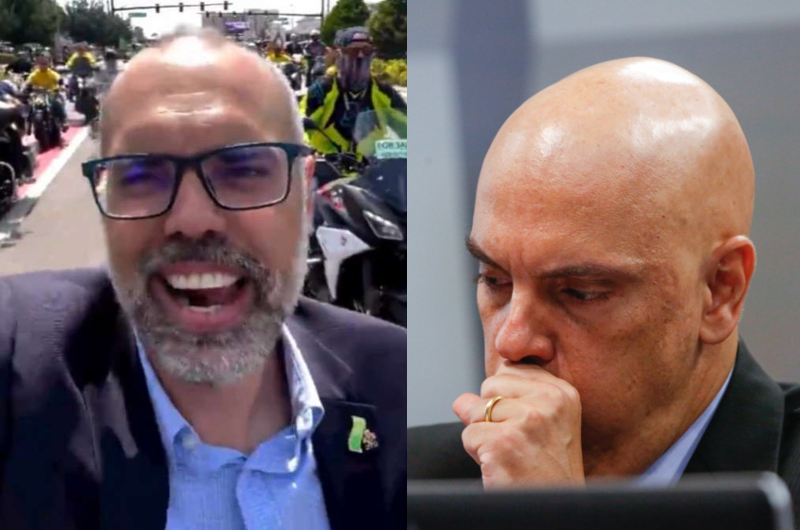 Allan dos Santos provoca Alexandre Moraes em motociata nos EUA; veja vídeo