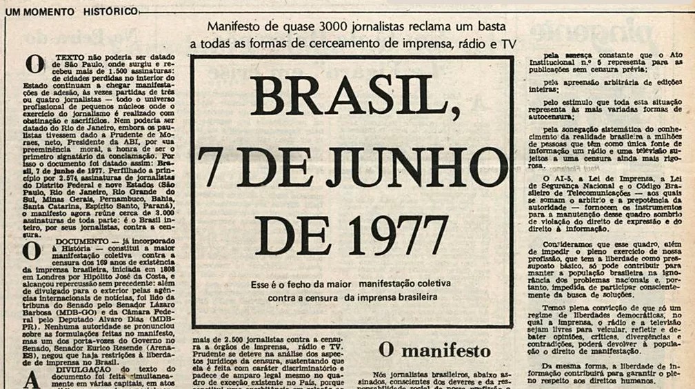 7 de junho, Dia Nacional da Liberdade de Imprensa é marcado por luta e resistência