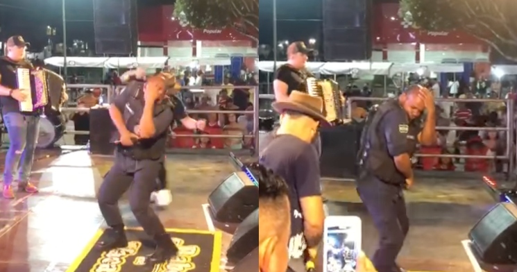 Guarda Municipal ensina população de Iranduba a dançar o “forró de galeroso”; veja video