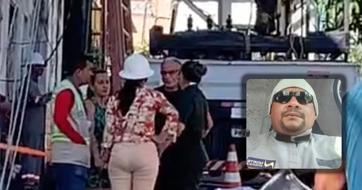 Urgente: trabalhador tem mal súbito enquanto trocava fiação e fica pendurado em poste na Praça 14