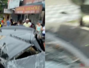 Acidente de trânsito fatal faz homem ter braço arrancado e carro partir ao meio; veja vídeo