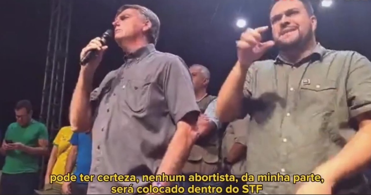 “Nenhum abortista será colocado dentro do STF”, diz presidente Bolsonaro