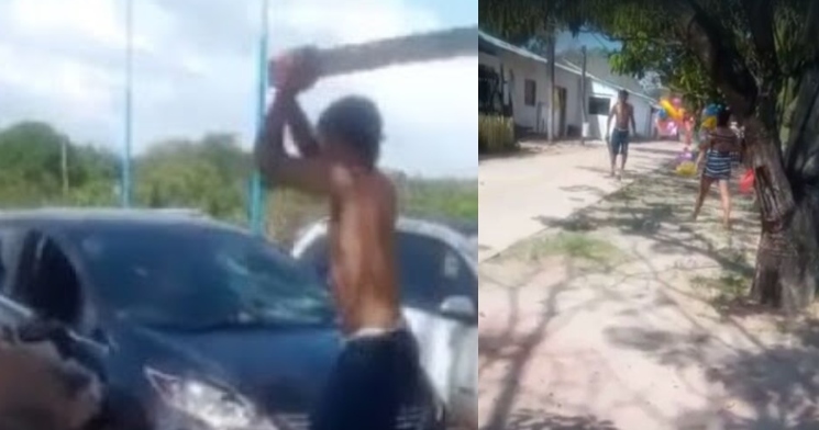 Homem tem ataque de fúria ao ver esposa “passando a marcha” dentro do carro de amante; veja vídeo