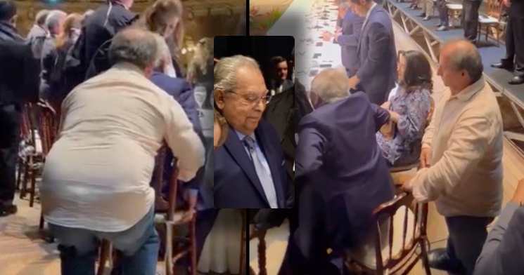 Debilitado, Amazonino não consegue mais levantar sozinho da cadeira durante evento; veja vídeo