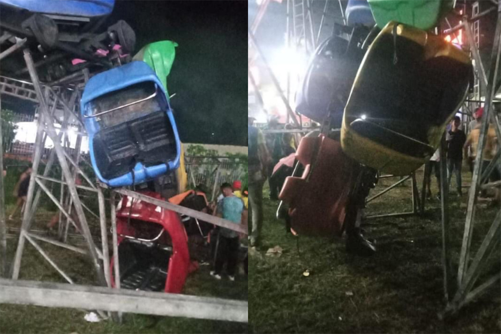 Crianças ficam feridas após acidente em parque de diversões em Parintins