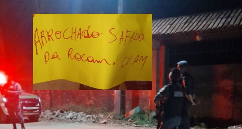 Urgente: homem é executado pelo CV e tem cartaz deixado em cima do corpo, em Manaus; veja