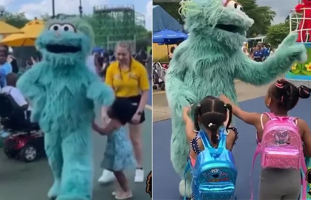 Personagem de parque infantil é denunciado após não abraçar crianças negras; veja vídeo