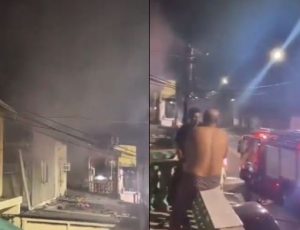 Incêndio atinge casas e causa desespero em moradores do bairro Petrópolis; veja vídeo