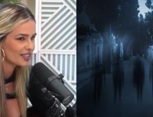 A modelo Yasmin Brunet voltou a falar sobre experiências sobrenaturais que vivenciou quando criança. Ao PocCast, a ex-mulher de Gabriel Medina afirmou que via muitos espíritos quando era mais nova e chegou a contar de uma ocasião específica. “Eu via muito espírito quando era criança. Eu morro de medo real. Eu rezei muito pra parar de ver. Eu via real, minha mãe chamou todo tipo de religião pra benzer a casa, pra orar pra fazer eu parar de ver”, disse ela.