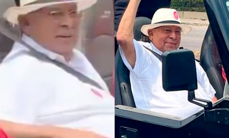 Amazonino confirma problemas de saúde ao fazer campanha dentro de jipe elétrico nas ruas de Manaus