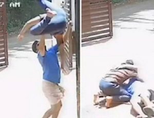 Jovem cai de telhado e é salvo no último segundo pelo irmão; veja vídeo