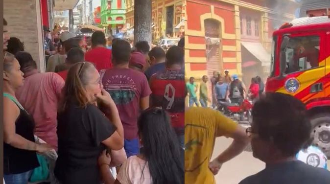 Urgente: homem toca fogo em loteria e deixa pessoas em estado grave no Centro de Manaus; veja vídeos
