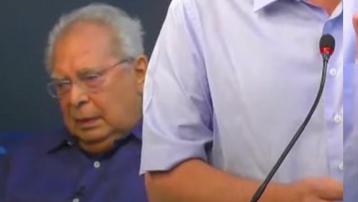 Amazonino apresenta visível dificuldade em respirar durante o 1º debate eleitoral; veja vídeo