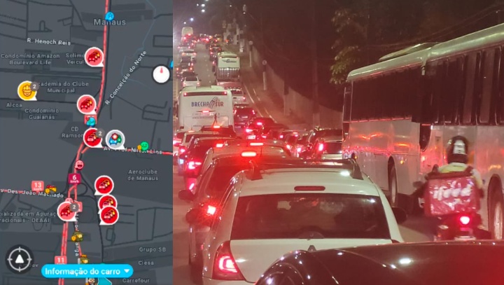 Principais vias de Manaus estão paradas com a convenção do Governador Wilson Lima; veja vídeo