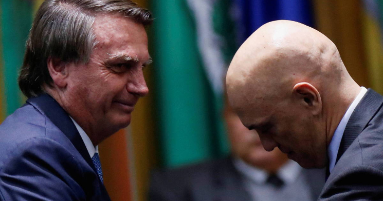 Presidente Bolsonaro e Ministro Alexandre de Moraes ficarão frente a frente mais uma vez