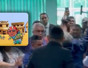 Gilberto 'do Cão' é expulso pelo vereador Eudes da Câmara de Iranduba na base da 'bengalada'; veja vídeo