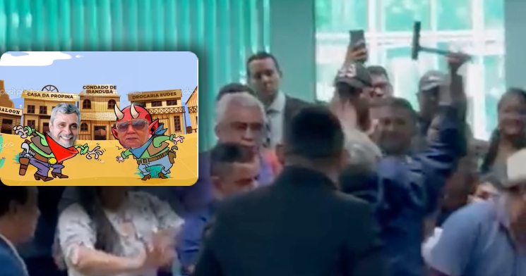 Gilberto ‘do Cão’ é expulso pelo vereador Eudes da Câmara de Iranduba na base da ‘bengalada’; veja vídeo