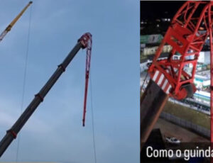 Guindaste que entortou e fez alegoria cair com cirandeiros no Festival de Manacapuru vai passar por perícia