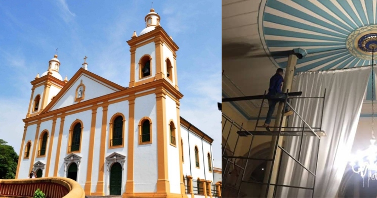 Com risco de desabamento, Igreja da Matriz é interditada em Manaus