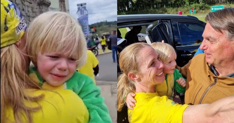 Emocionante: criança fica arrasada por não conseguir ver Bolsonaro e presidente volta para encontrá-la; veja vídeo