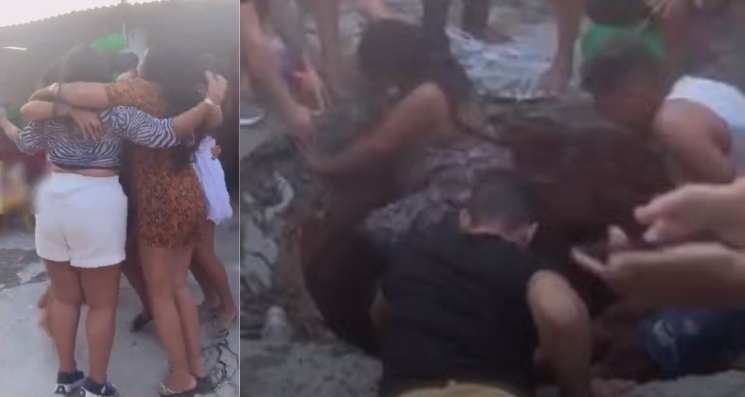 Durante festa, amigas afundam chão após comemorarem ao som de “tem cabaré essa noite”