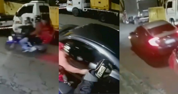 “Livramento”: motorista ‘mete o pé no acelerador’, faz bandido rodopiar e escapa de assaltantes; veja vídeo