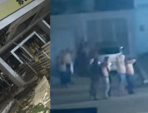 Bandidos explodem agência do Banco do Brasil e usam reféns como escudo humano para fugir; veja vídeo