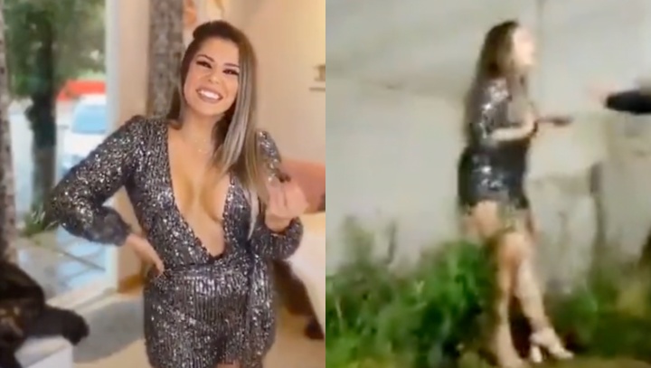 Patricinha veste seu melhor look pra ser jogada de barranco durante briga por macho; veja vídeo