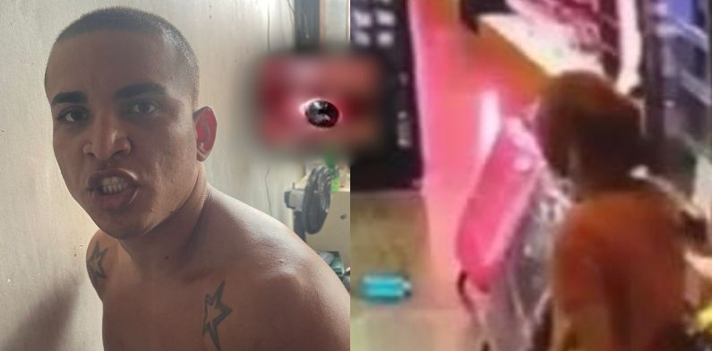 Bandido chora sangue após levar balaço no olho durante assalto no Centro de Manaus; veja vídeo