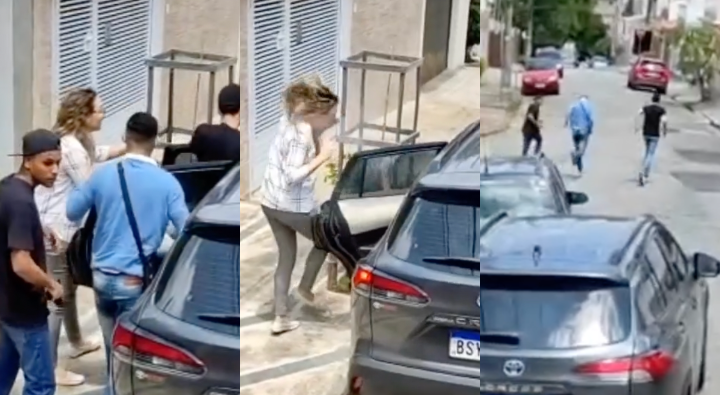 Mulher leva tiro de raspão na cabeça em tentativa de roubo a carro; veja vídeo