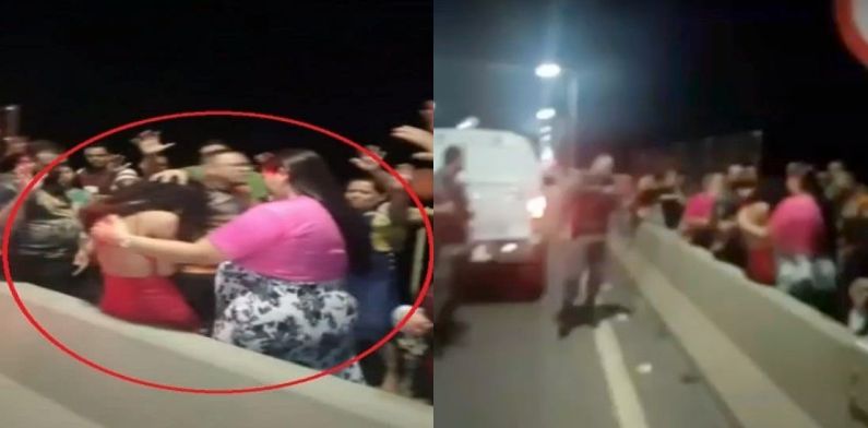 Jovem desiste de se jogar da Ponte do Rio Negro após oração de evangélicos; veja vídeos