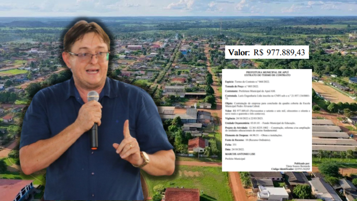 Prefeito de Apuí, Marcos Antonio Lise vai gastar quase R$ 1 milhão para reformar quadra