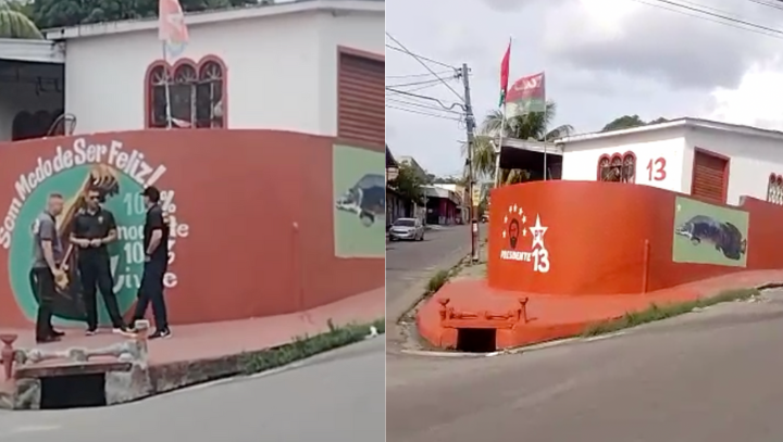 Petista ignora TRE-AM e pinta novamente imagem de Lula em muro na Redenção; veja vídeo