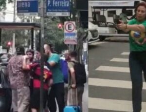 Petistas que xingaram e cuspiram em Carla Zambelli não esperavam que ela estivesse armada; veja vídeo
