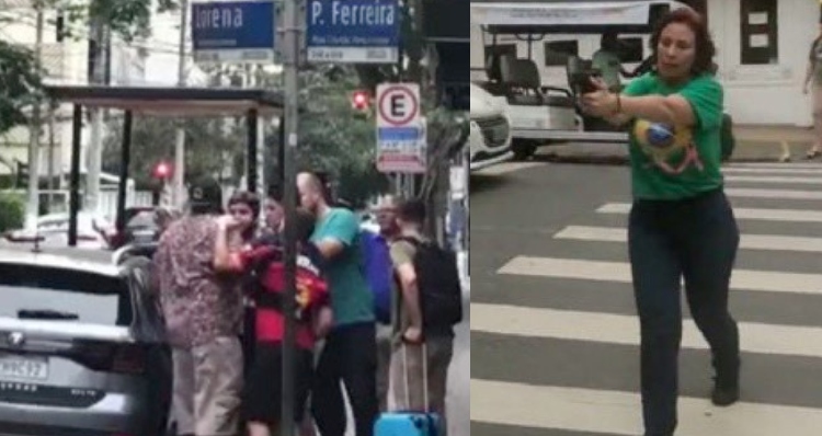 Petista que xingou e cuspiu em Carla Zambelli não esperava que ela estivesse armada; veja vídeo