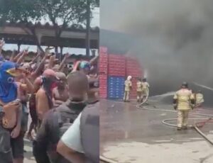 Pânico e medo no Rio de Janeiro: saqueadores intimidam policiais em meio à incêndio na CEASA