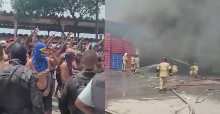 Pânico e medo no Rio de Janeiro: saqueadores intimidam policiais em meio a incêndio na CEASA