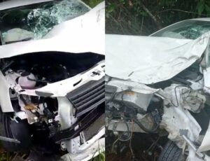 Carro invade contramão e mata família na AM-010; veja vídeo