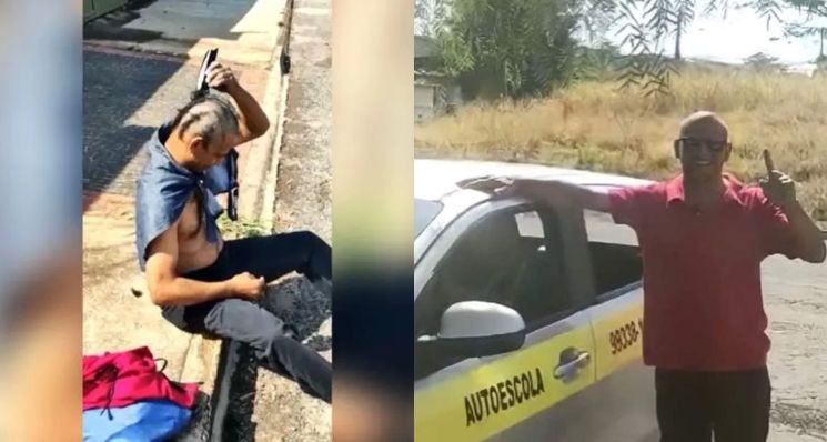 Depois de 15 anos tentando tirar CNH, homem raspa a cabeça como promessa após conseguir habilitação