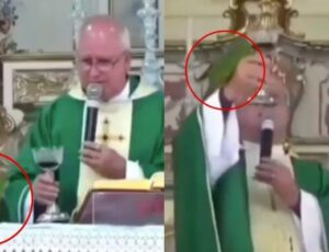 Papagaio invade missa e tenta beber vinho de padre; veja vídeo