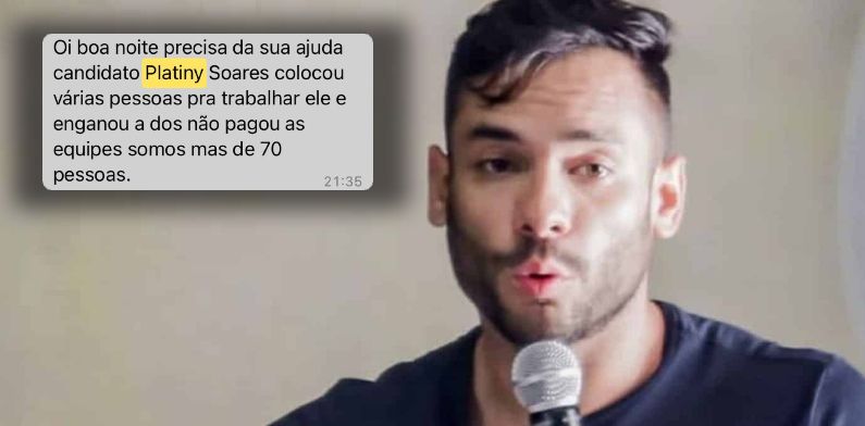 Derrotado nas urnas, Platiny Soares bate boca com funcionária de campanha após dar ‘calote’; veja vídeo